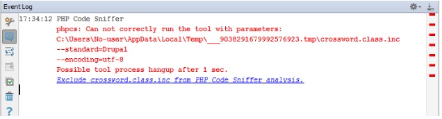 php_code_sniffer_inspection_error
